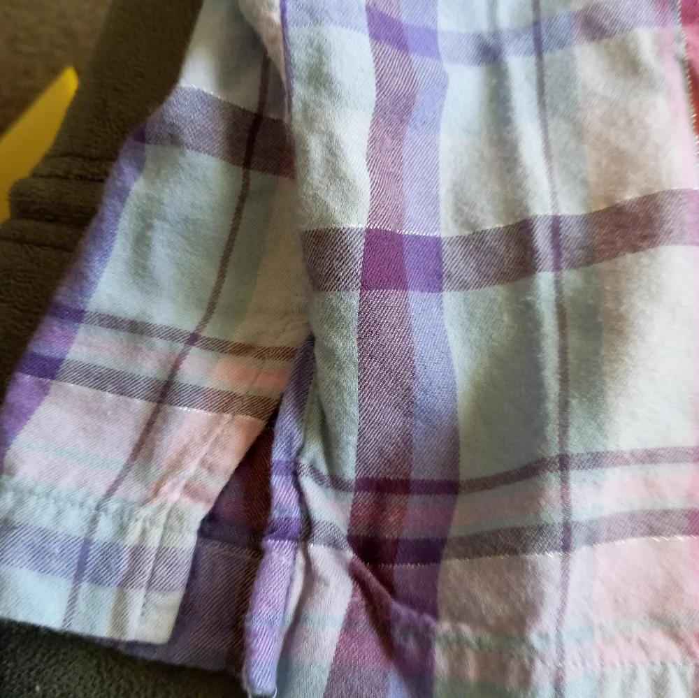 Victoria Secret plaid metallic pajama set size medium blue pale purple and blue